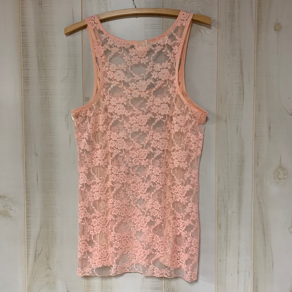 Intimately Free People Floral Peach Lace Tank M - Picture 2 of 6
